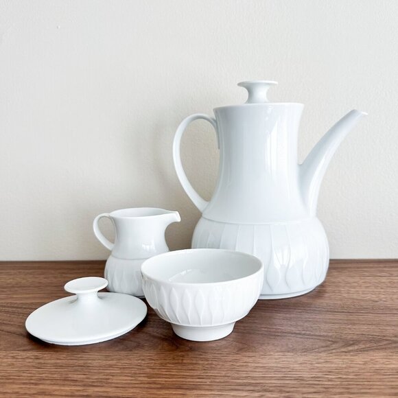 Vintage White Thomas Germany Porcelain Coffee Set - Picture 7 of 9